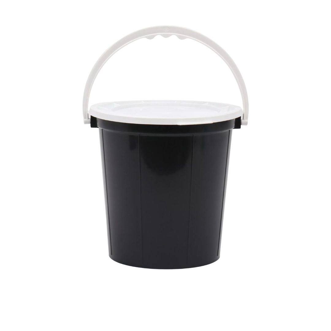 10l CONTOUR BUCKET & LID - BLACK WITH CLEAR LID