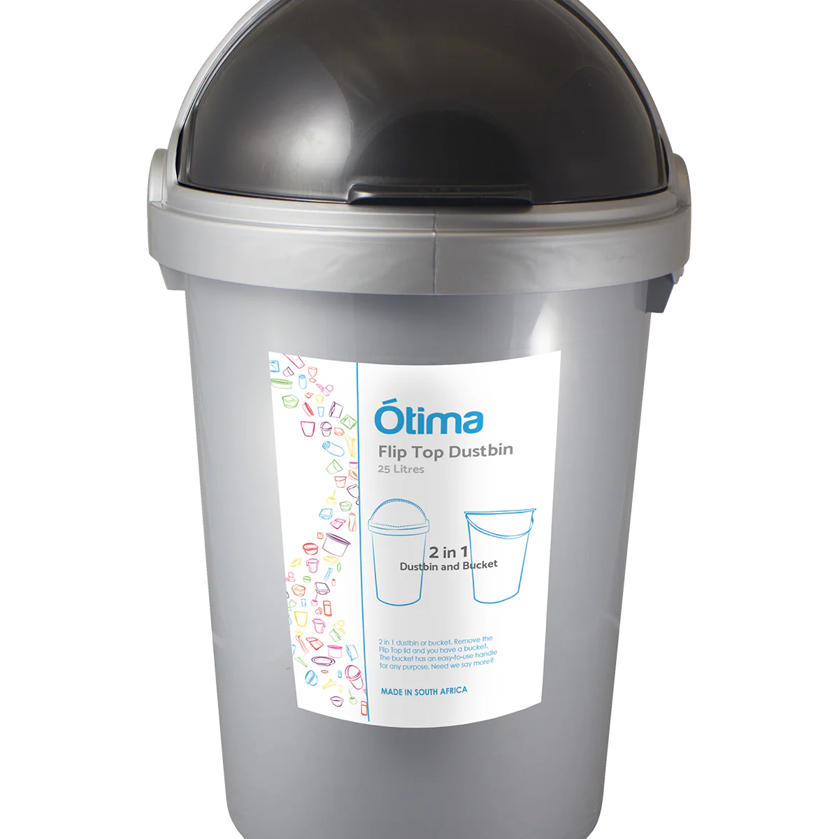 MEDIUM DUSTBIN SILVER