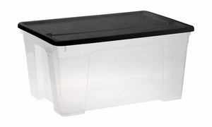 45l CONTOUR CLEAR STORAGE BOX - CLEAR (WITH NEW CLIP)