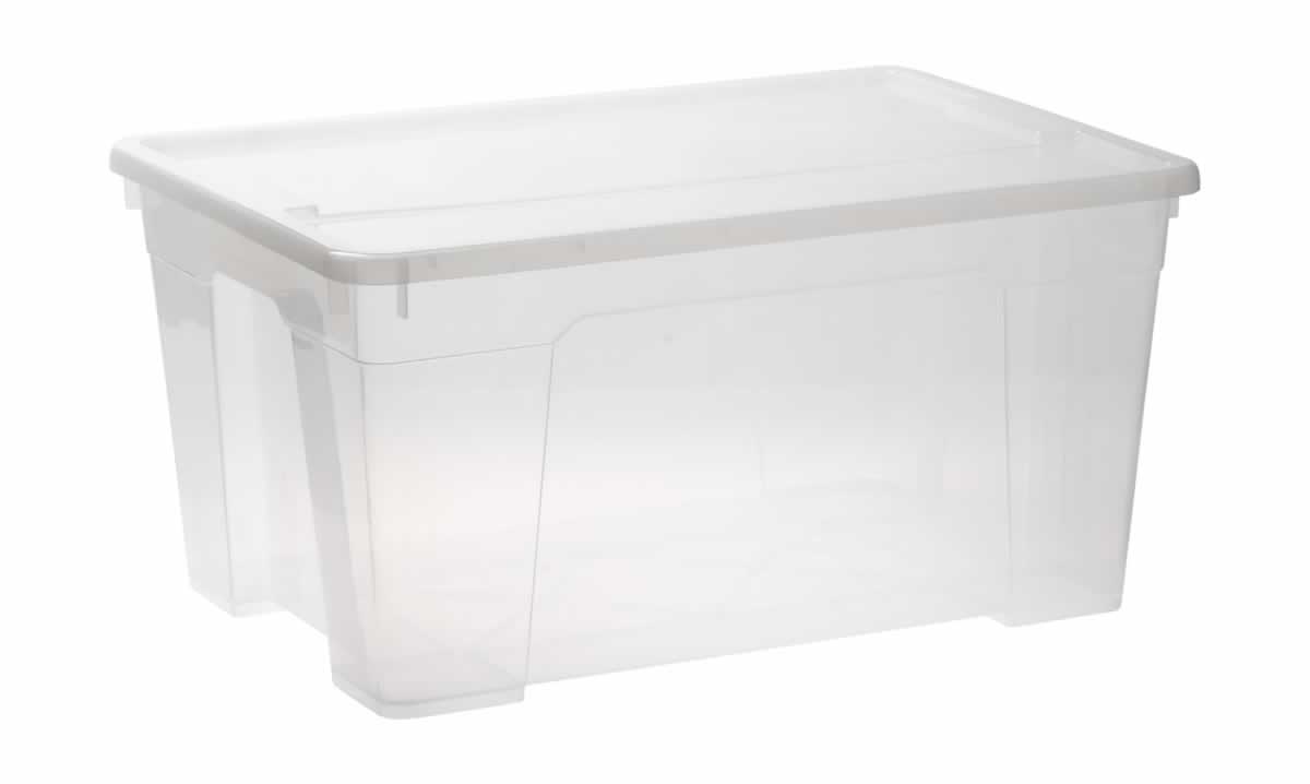 45l CONTOUR CLEAR STORAGE BOX - CLEAR (WITH NEW CLIP)