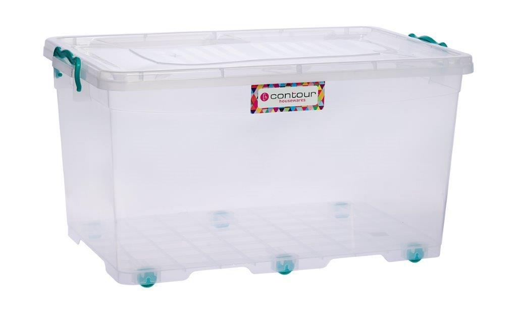 50L CONTOUR CLEAR CLIP & LOCK STORAGE BOXES