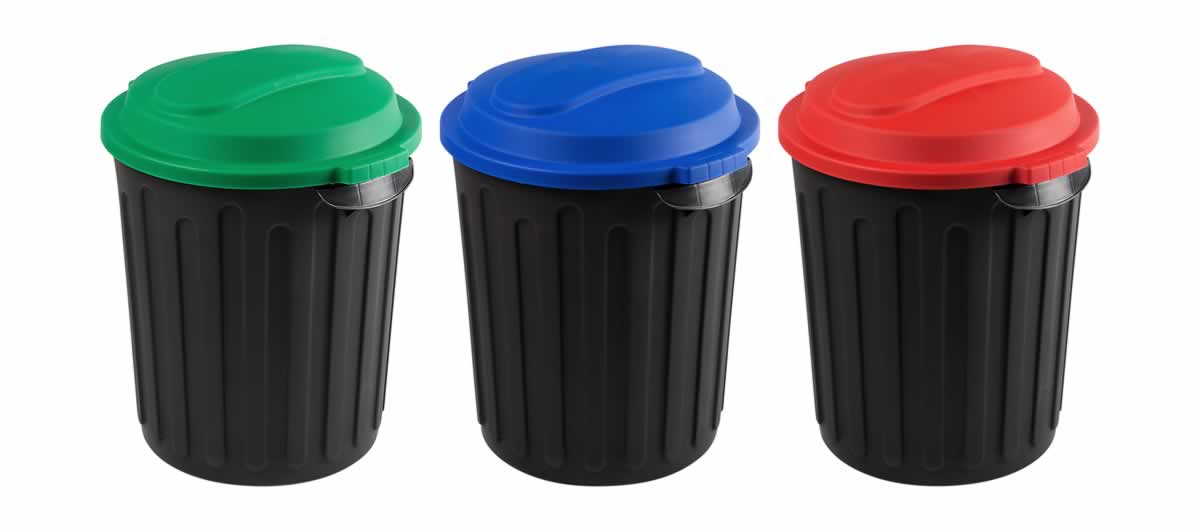 PRIDE DUST BIN 60L - RED, BLUE & GREEN LID