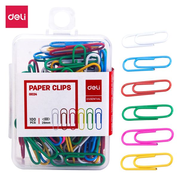 Paper Clips 29mm Colored Pack of 100