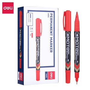 Mate Dual Tip Permanent Markers Red Pack of 2