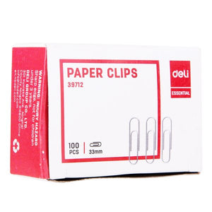 Paper Clips 33mm Silver Pack of 100