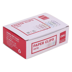 Paper Clips 33mm Colored Pack of 100