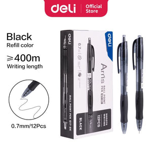 Arris Retractable Ballpoint Pens 0.7mm Black Pack of 2