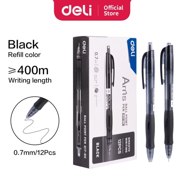 Arris Retractable Ballpoint Pens 0.7mm Black and Blue Pack of 2