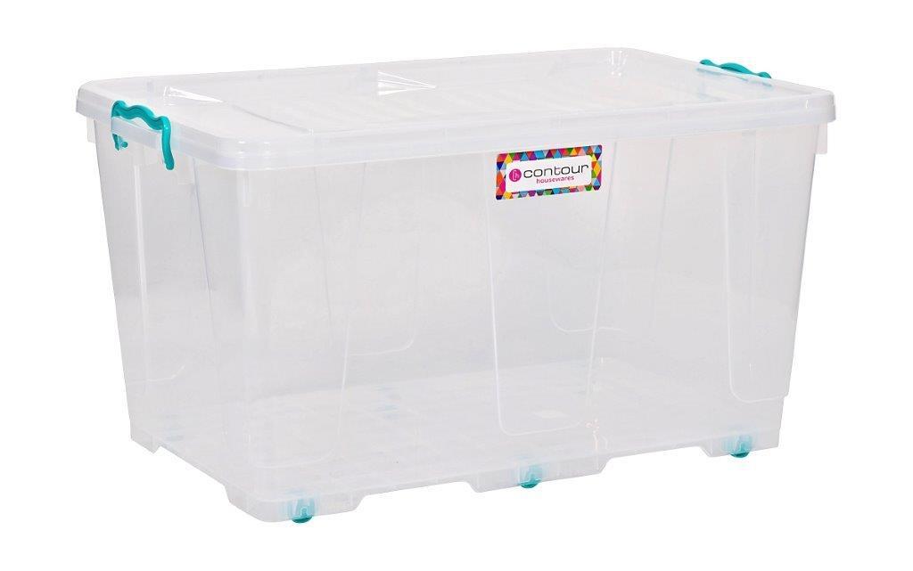 80L CONTOUR CLEAR CLIP & LOCK STORAGE BOXES