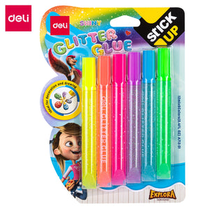 Glitter Glue 12ml Set of 6 Neon