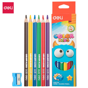 Jumbo Colored Pencils 6 Colors with Sharpener